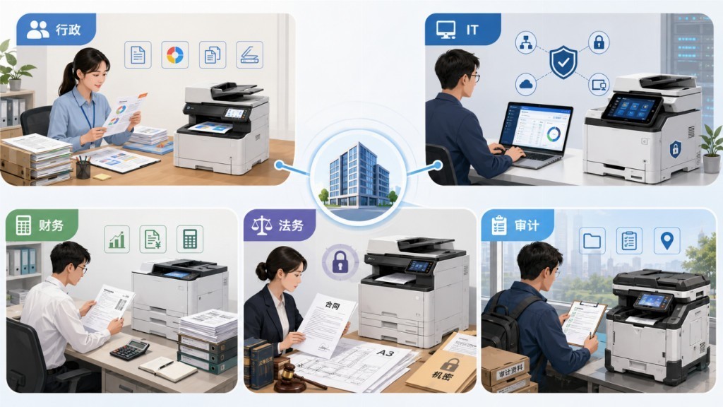 不同职能怎么选打印机：行政、IT、财务、法务、审计的痛点与理光机型匹配