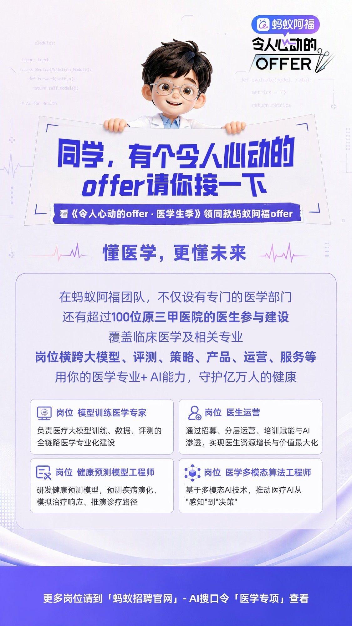 蚂蚁阿福总冠名《令人心动的offer8·医学生季》，面向全球医生发offer