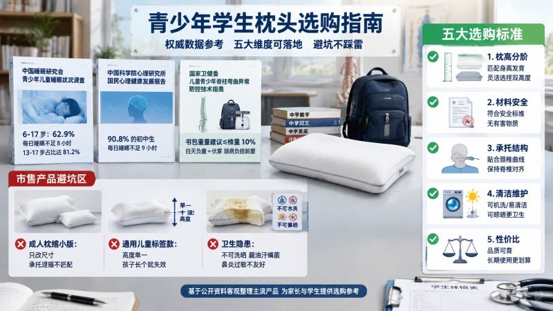 2026年10月青少年初中学生枕头怎么选？生态硅胶＋专业分阶