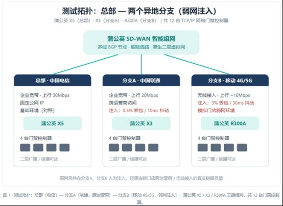 异地门禁数据传输组网方案深度评测：为什么贝锐蒲公英SD-WAN是更优解？