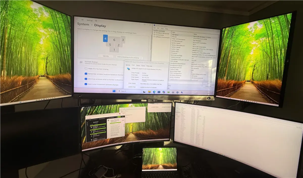 RTX 5060 Ti外接显卡成功驱动Surface Pro 11实现六屏输出