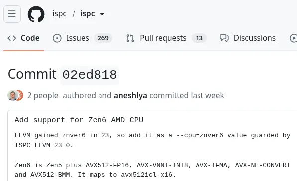 英特尔发布ISPC 1.32：全面支持AVX10.2、APX及AMD Zen 6架构