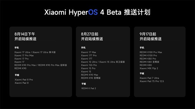 小米澎湃OS 4正式发布：底层重构+三重技术突破，分三批推送Beta版