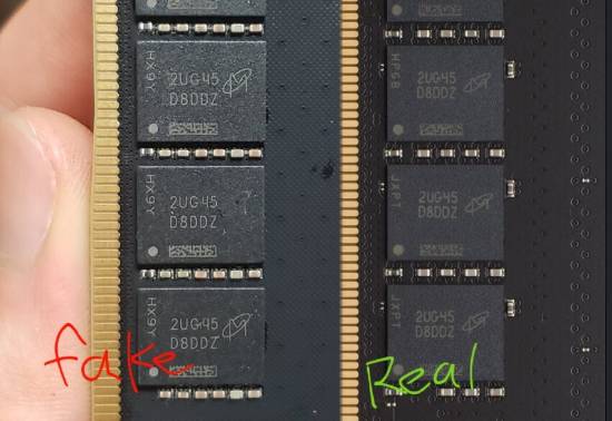 金士顿DDR5内存条现高仿骗局：美光DDR4颗粒激光重刻冒充