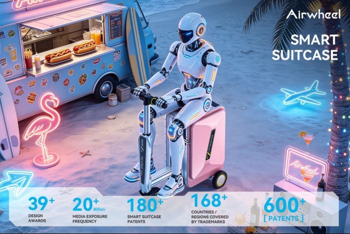 爱尔威Airwheel Robot Suitcase全智能电动骑行登机行李箱重塑当代出行方式