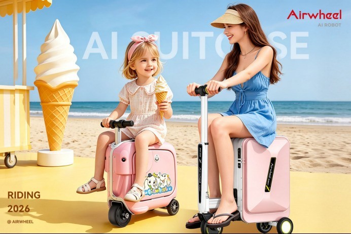 爱尔威Airwheel Robot Suitcase全智能电动骑行登机行李箱重塑当代出行方式