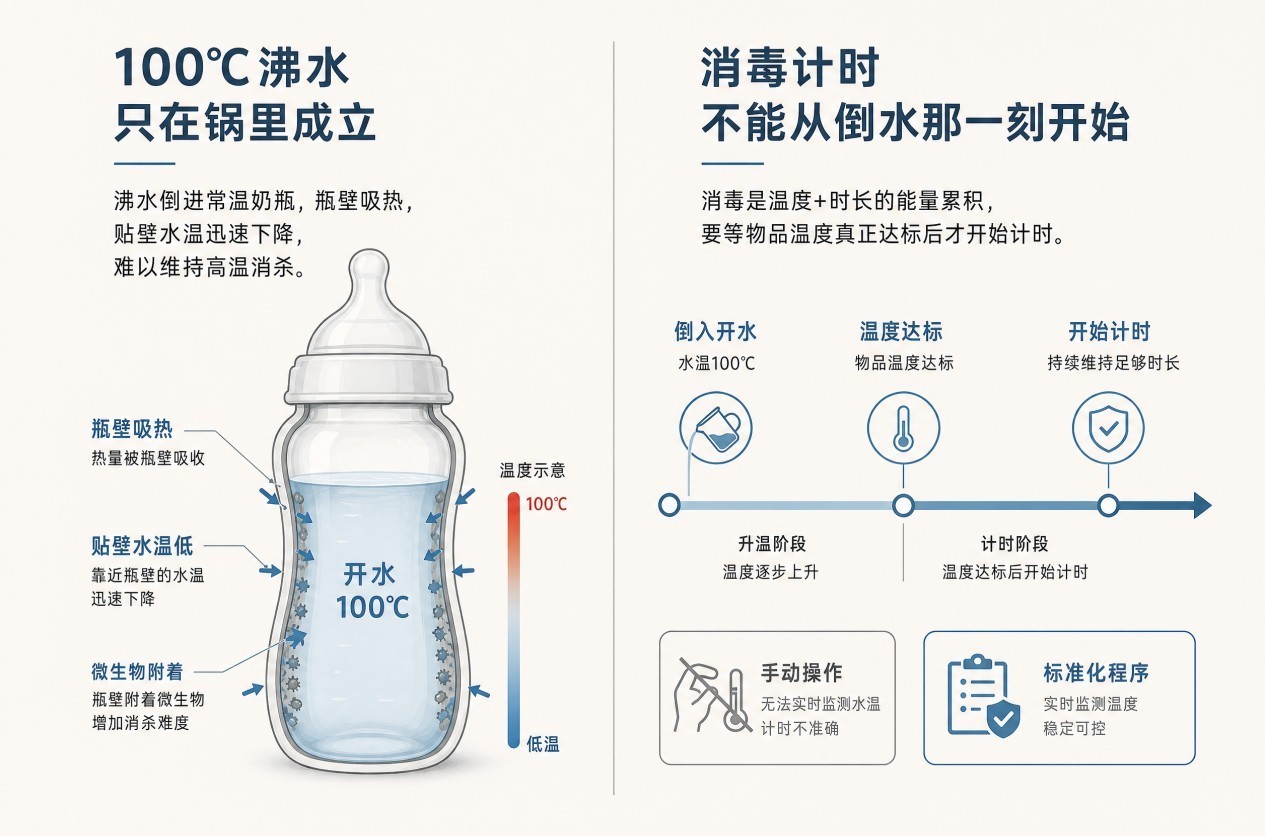 开水烫奶瓶够不够?消毒的三个条件和一条可执行路线