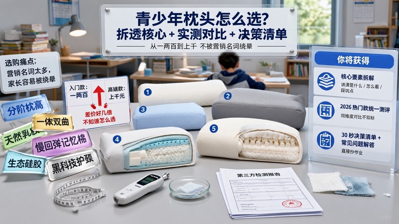 青少年枕头怎么选?2026 年 6 大关键选购要素 + 权威测评 + FAQ