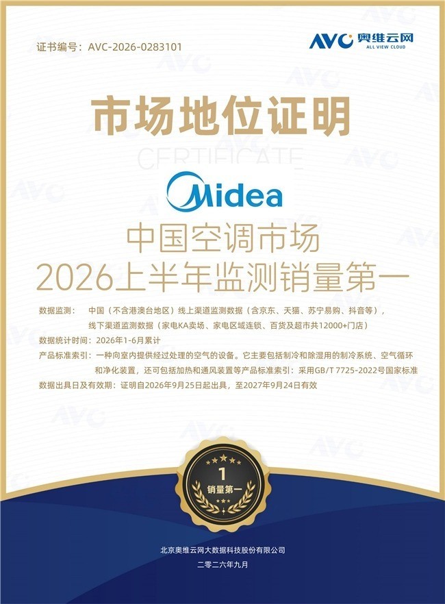 26年空调销售额最高的品牌是谁?美的领跑背后的行业密码