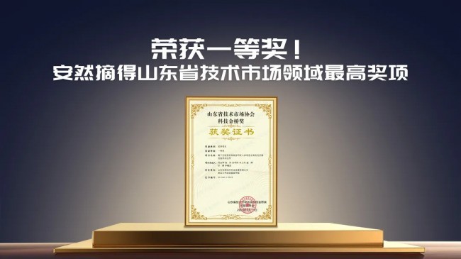 荣获一等奖!安然摘得山东省技术市场领域最高奖项