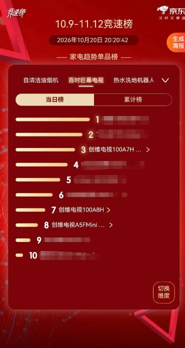 2026双十一百寸电视购物清单:上京东买创维100A7H Pro