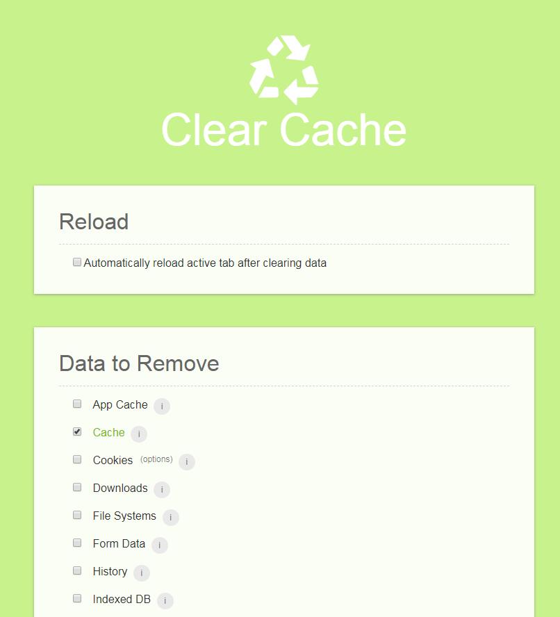 Clear Cache°1