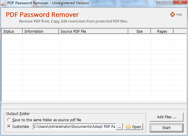 Adept PDF Password Remover3.601